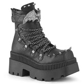 Demonia Wrath 55 Black Vegan Leather Women'S Ankle Boots